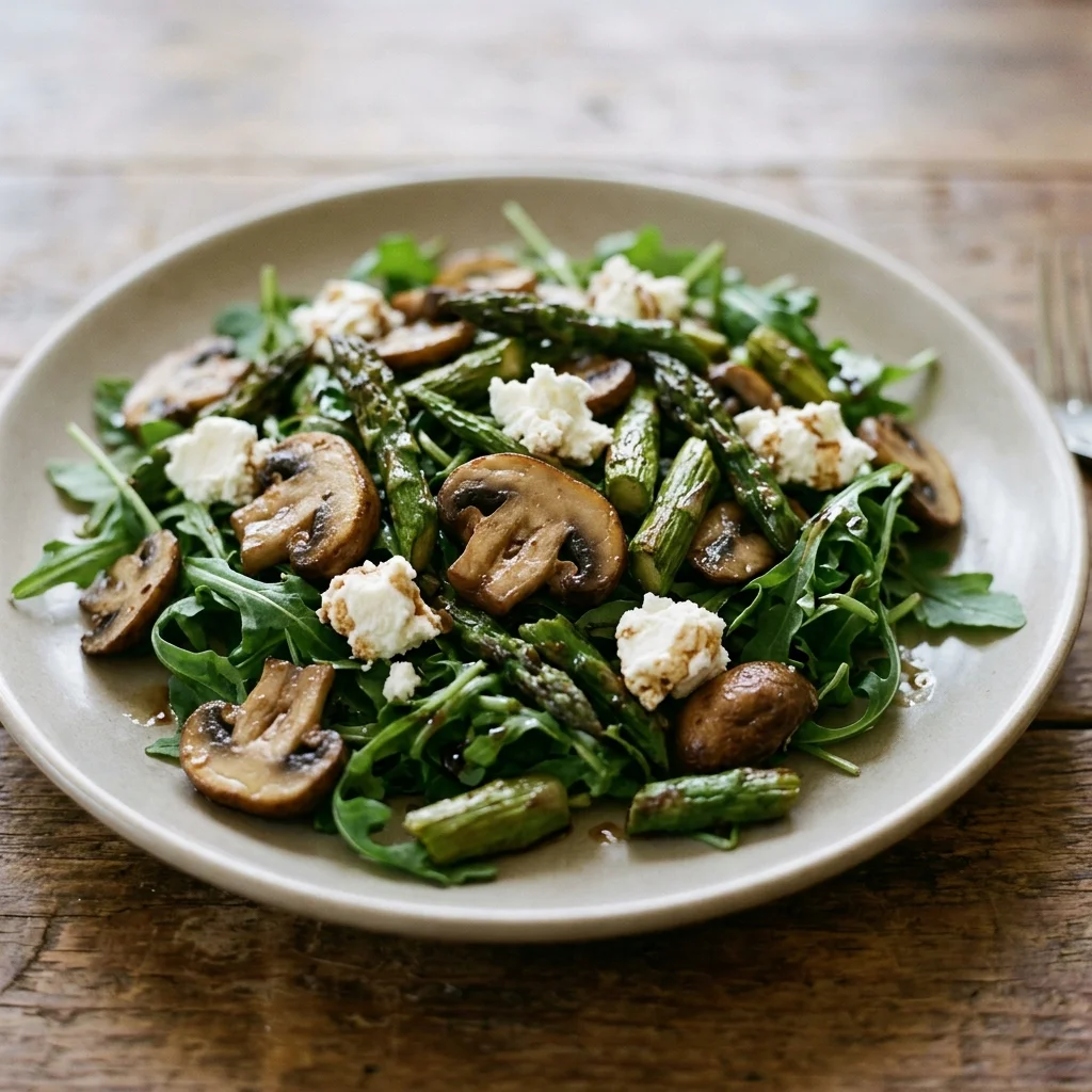 Mushroom Asparagus Goat Cheese Salad