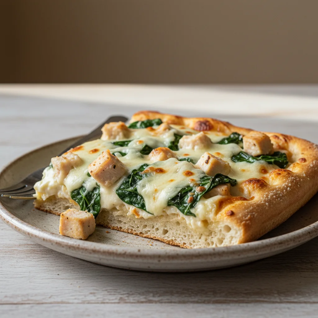 Chicken Spinach Alfredo Pizza