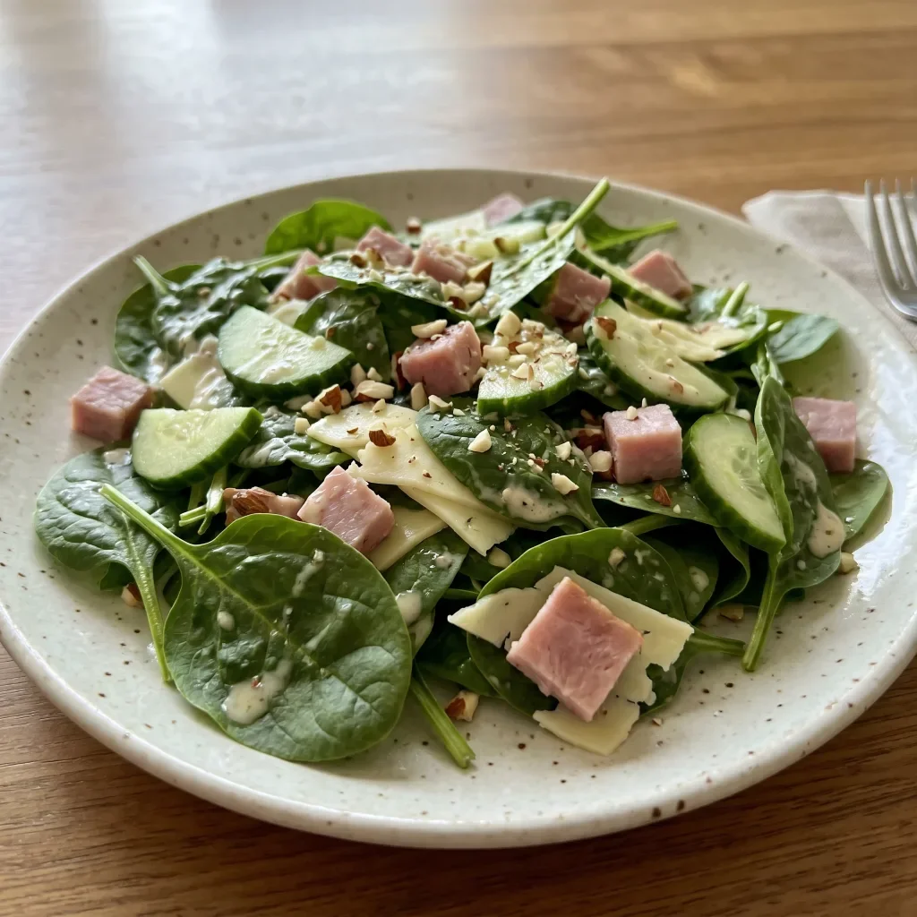 Ham Havarti Spinach Salad