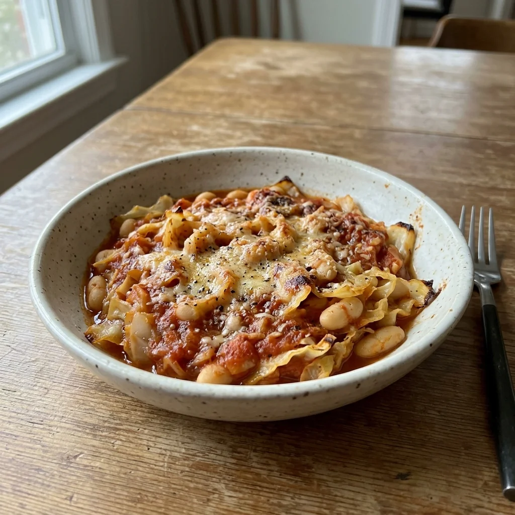 Cannellini Tomato Cabbage Bake