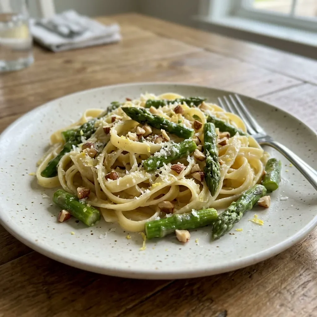 Asparagus Almond Pasta