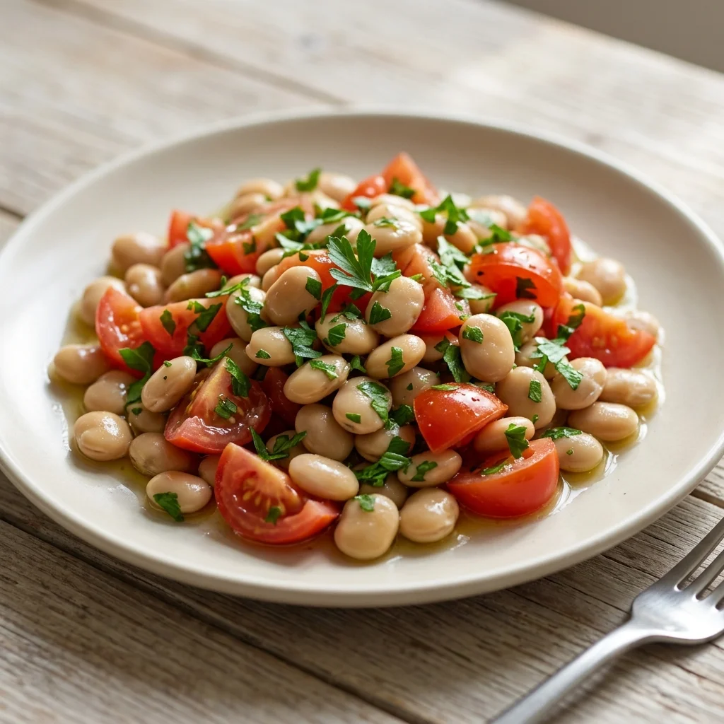 Lupin Bean Tomato Herb Salad