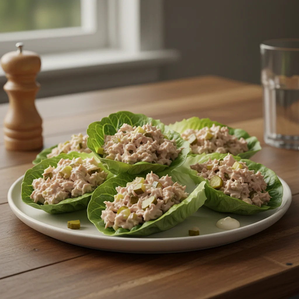 Pickle Tuna Salad Lettuce Cups