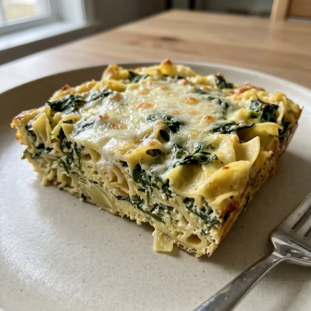 Spinach Sour Cream Pasta Kugel