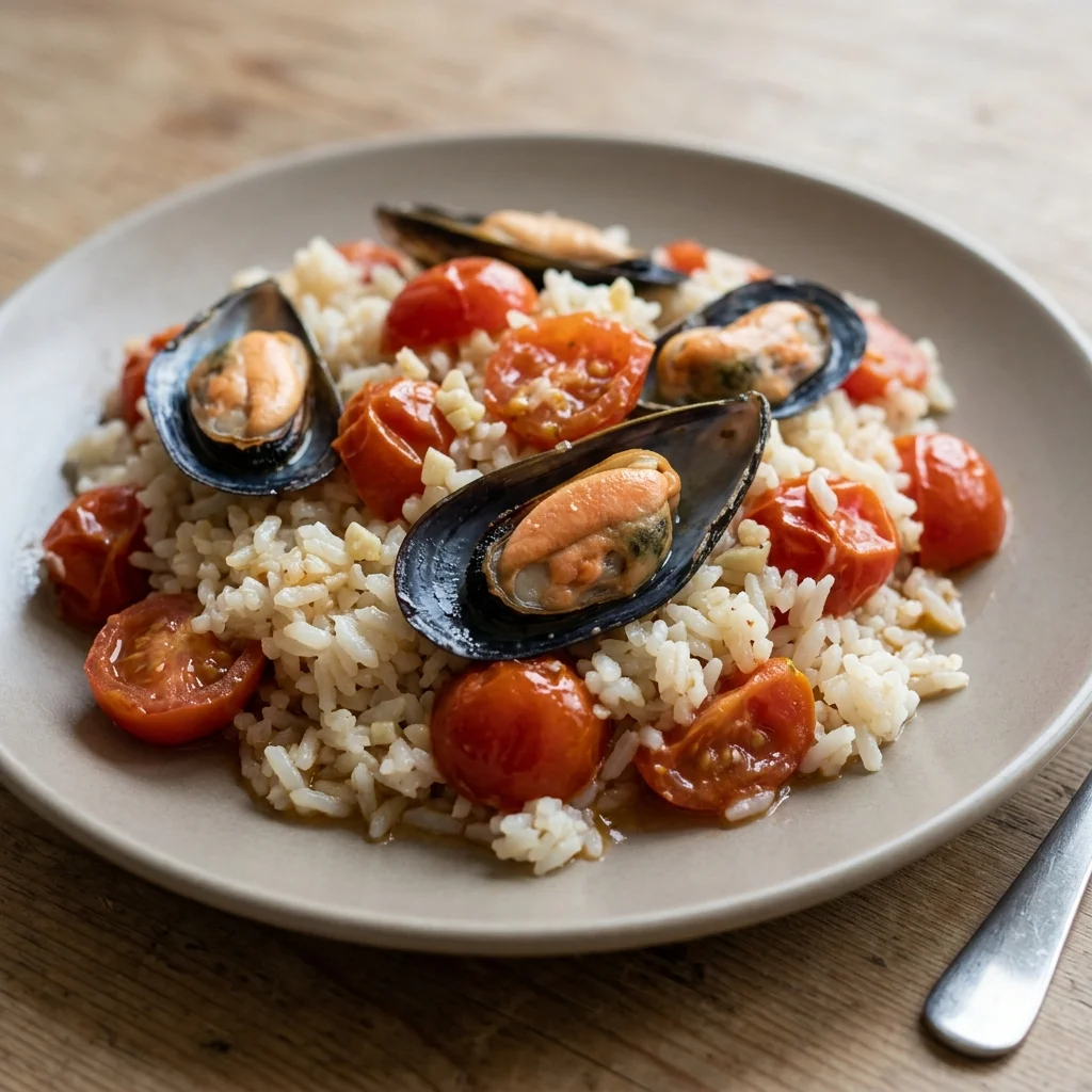 Mussels Cherry Tomato Rice Pot