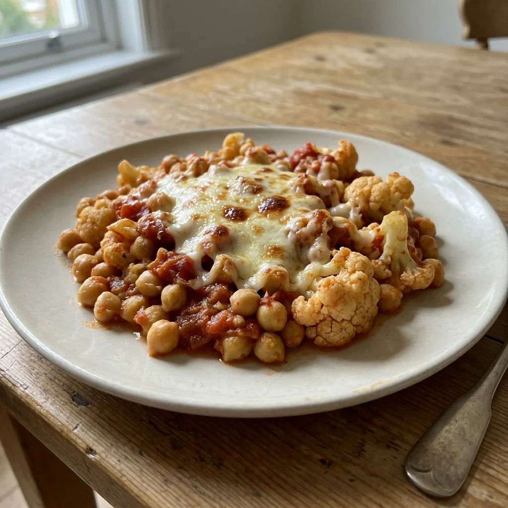 Chickpea Cauliflower Cheese Bake