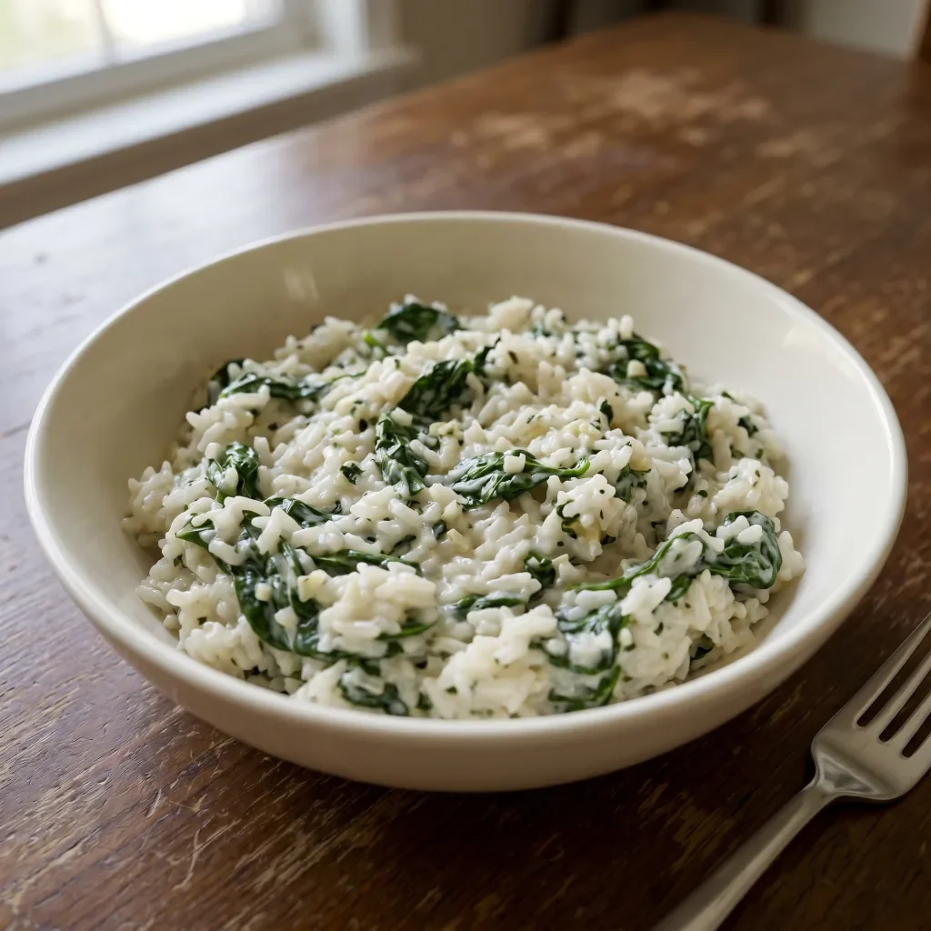 Spinach Sour Cream Rice