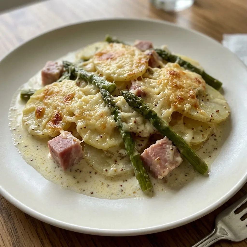 Ham Asparagus Potato Gratin