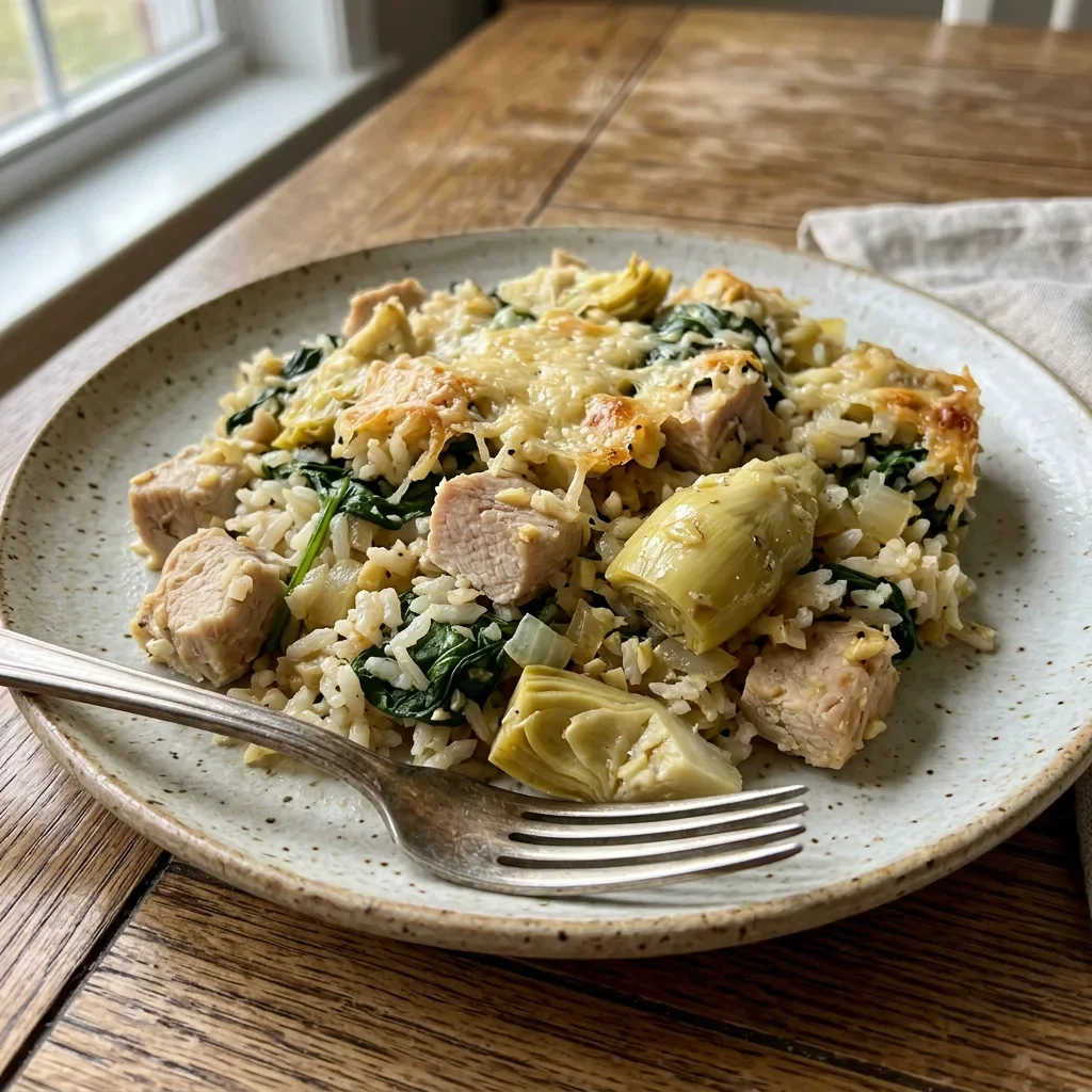 Turkey Artichoke Rice Bake