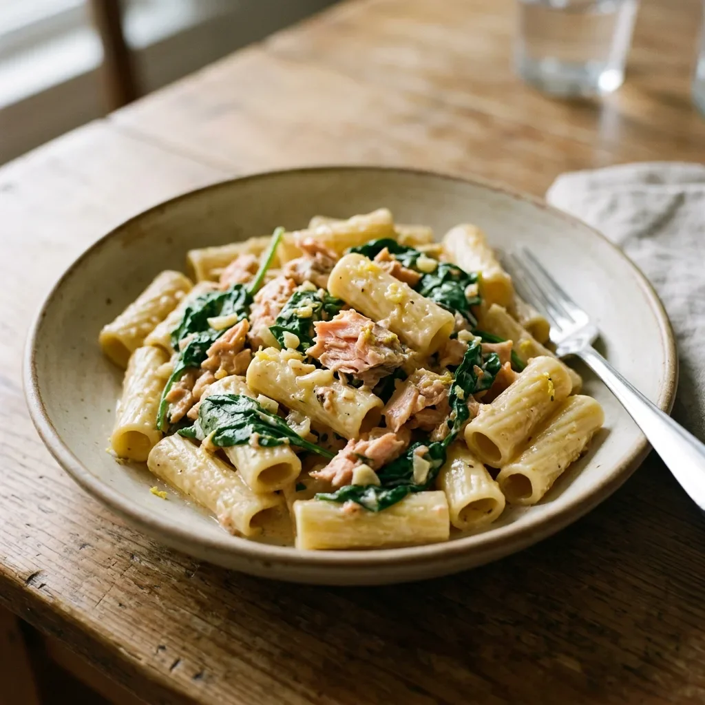 Canned Salmon Cream Pasta