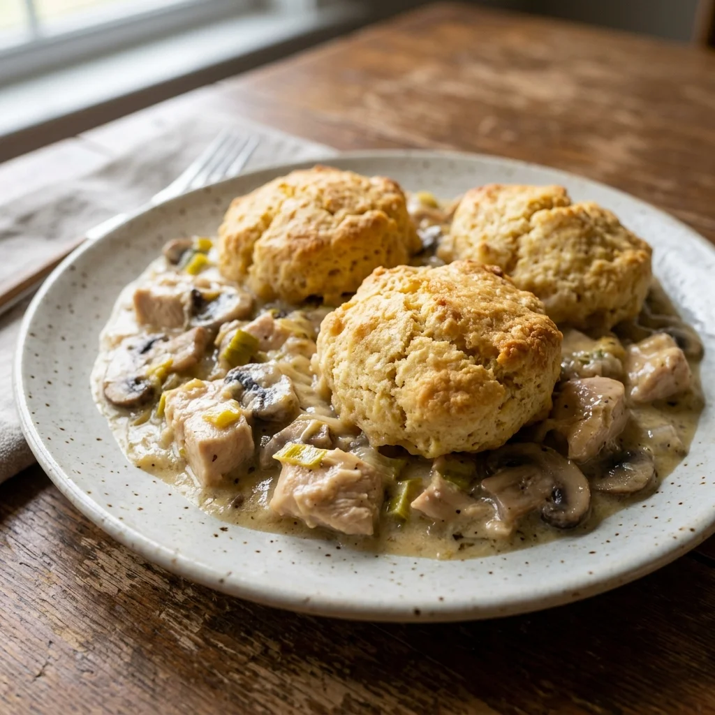 Chicken Mushroom Savory Cobbler