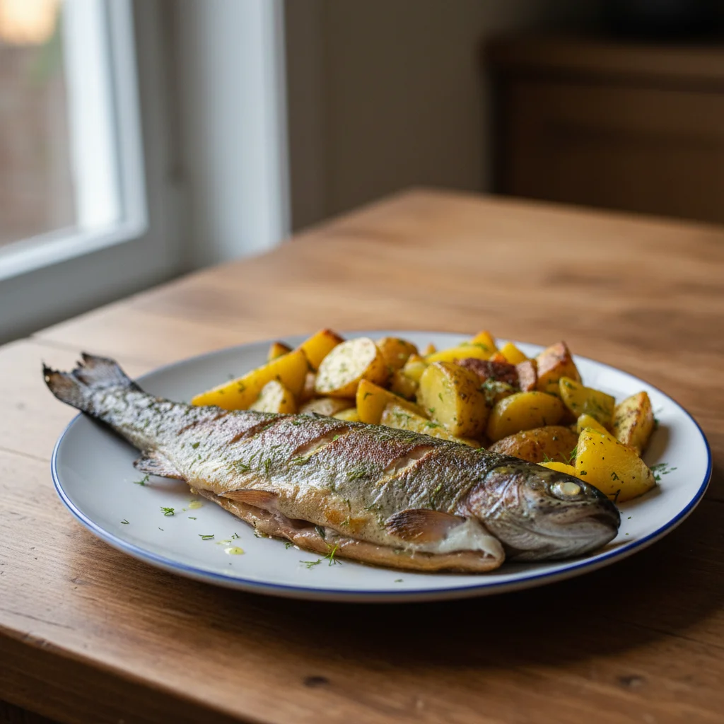 Grilled Trout with Lemon Dill Potatoes