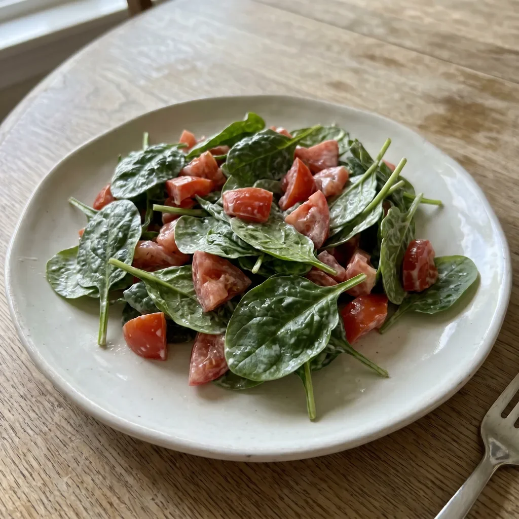 Spinach Tomato Sour Cream Salad