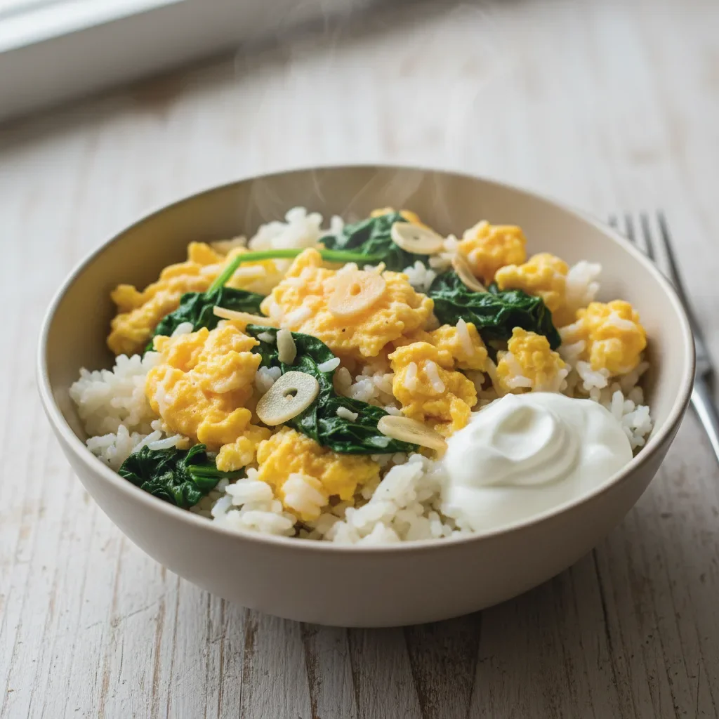 Egg Spinach Rice Bowl