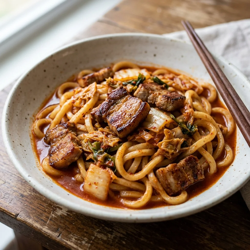 Pork Belly Kimchi Udon
