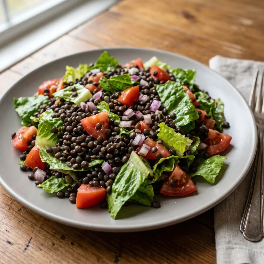 Black Lentil Lettuce Salad