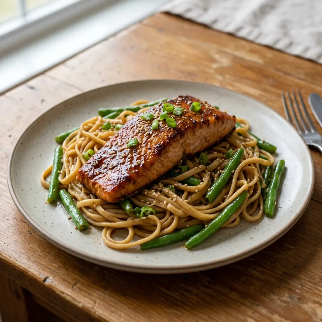 Salmon Teriyaki with Sesame Noodles