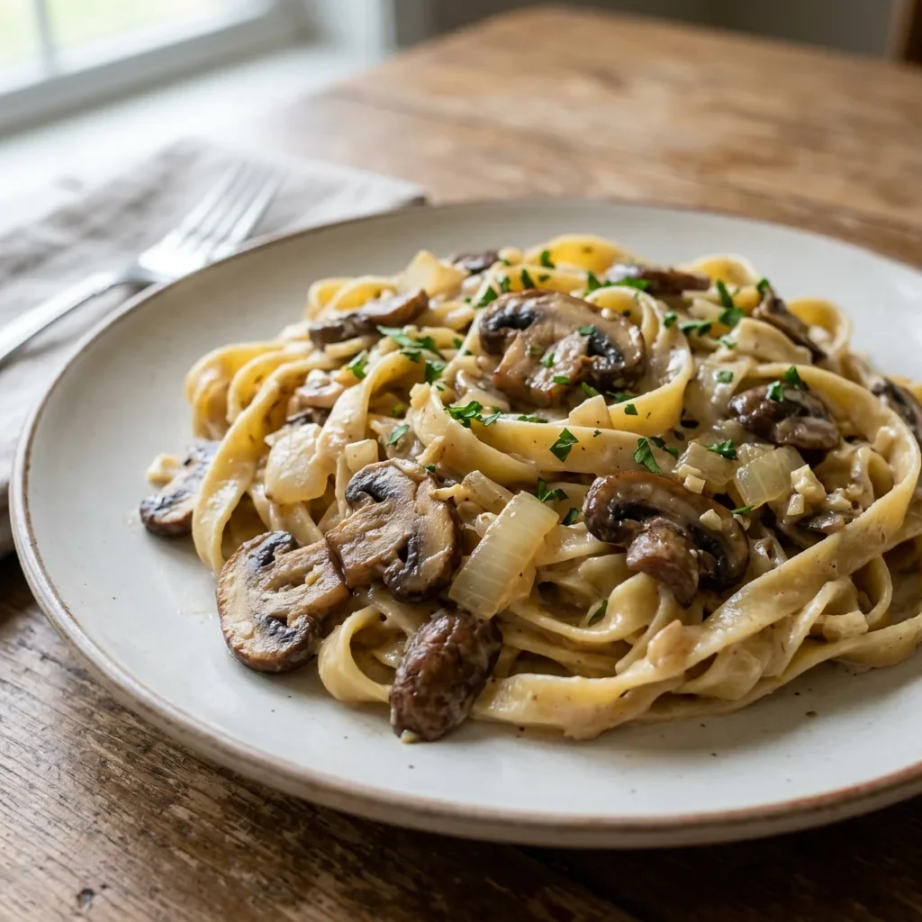Mushroom Sour Cream Pasta