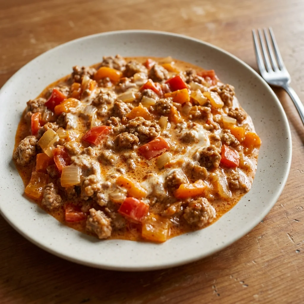 Turkey Bell Pepper Sour Cream Skillet