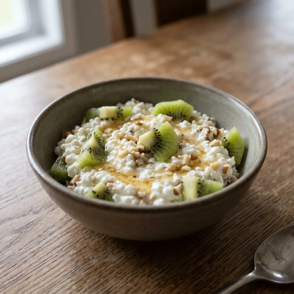 Kiwi Cottage Cheese Almond Bowl
