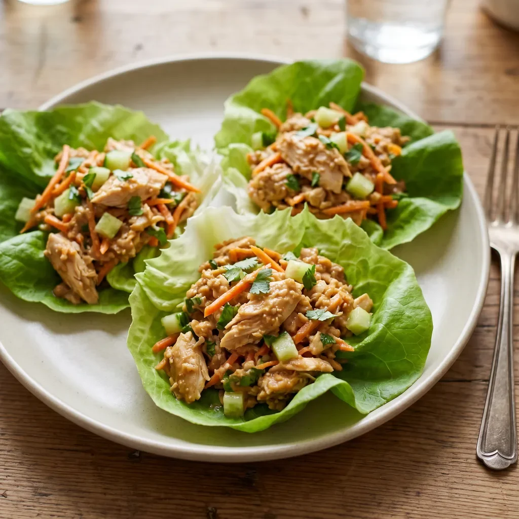 Thai Peanut Chicken Lettuce Wraps