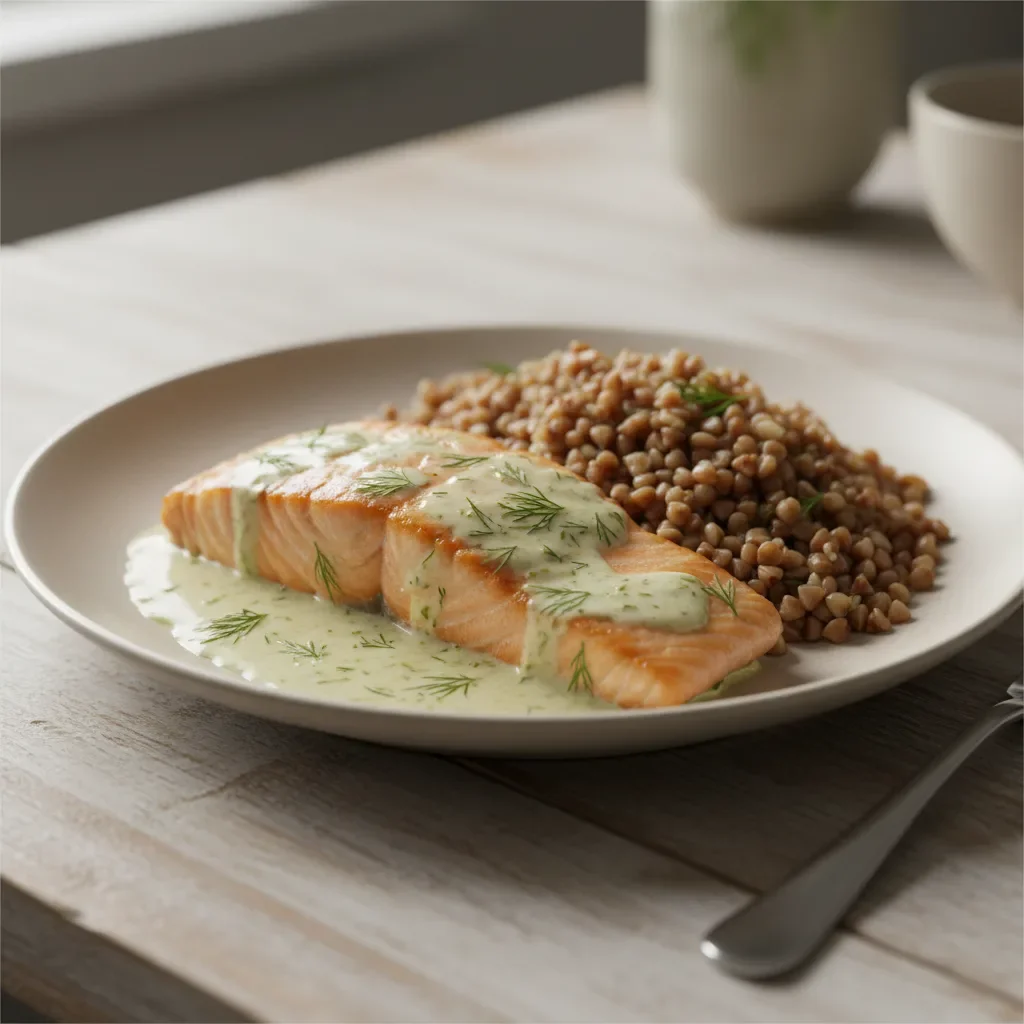 Salmon Dill Cream with Buckwheat