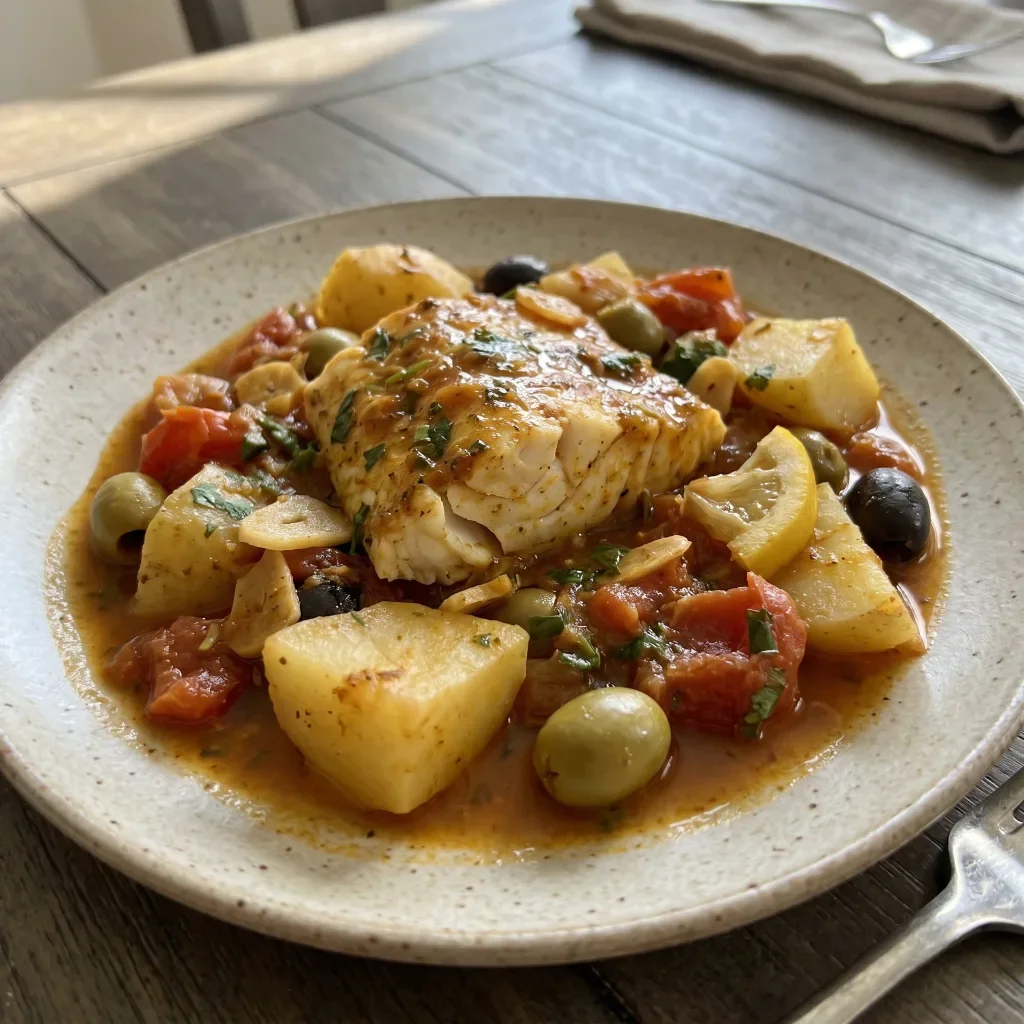 Moroccan Chermoula White Fish Tagine