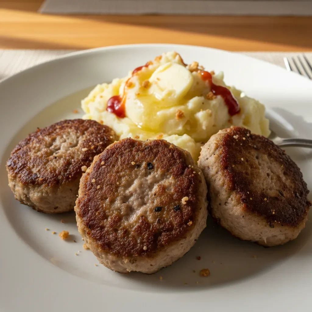 Mini Meatloaf Patties with Mashed Potatoes