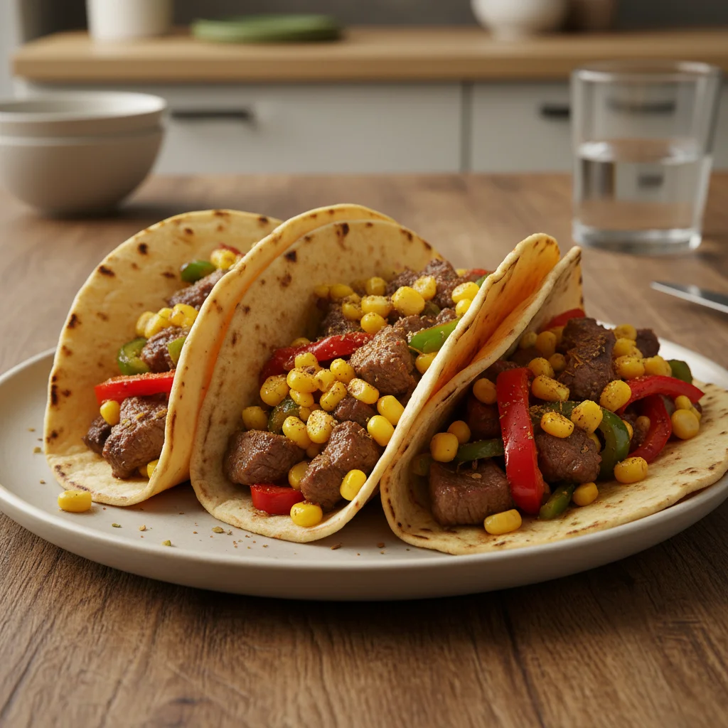 Grilled Beef and Corn Tacos