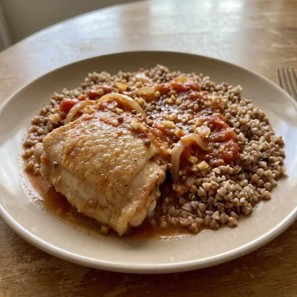 Georgian Chicken Tomato Stew with Buckwheat
