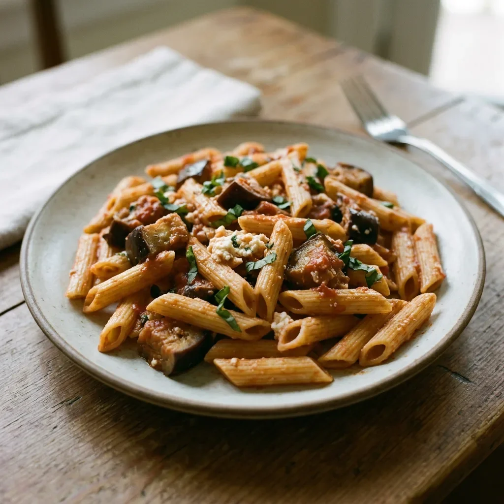 Sicilian Eggplant Ricotta Penne